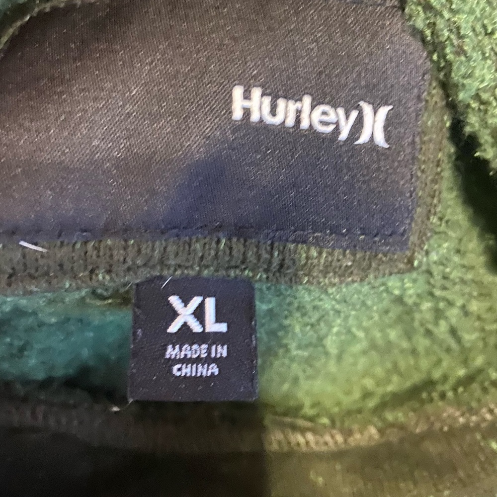 Hurley Dark Green Striped Men's Hoodie - Picture 2 of 3